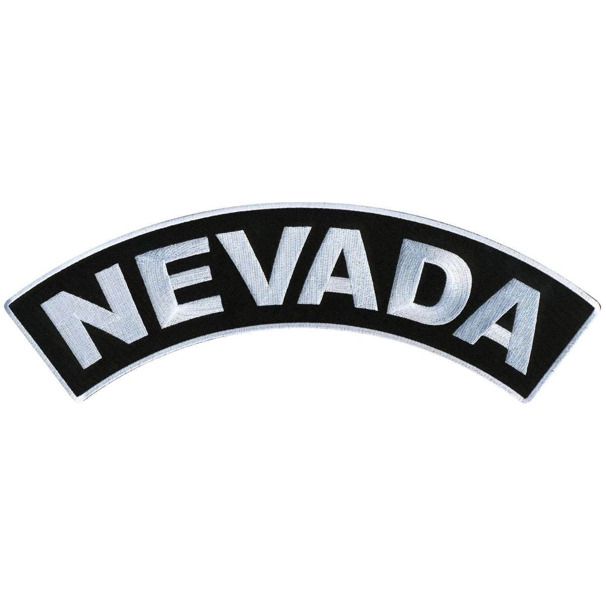 ppm4055-a01_20_1200x1200_42d2d507-5c66-4d4a-9a6f-bb391d39932e.jpg Hot Leathers Nevada 12″ X 3″ Top Rocker Patch PPM4055 - Image 1