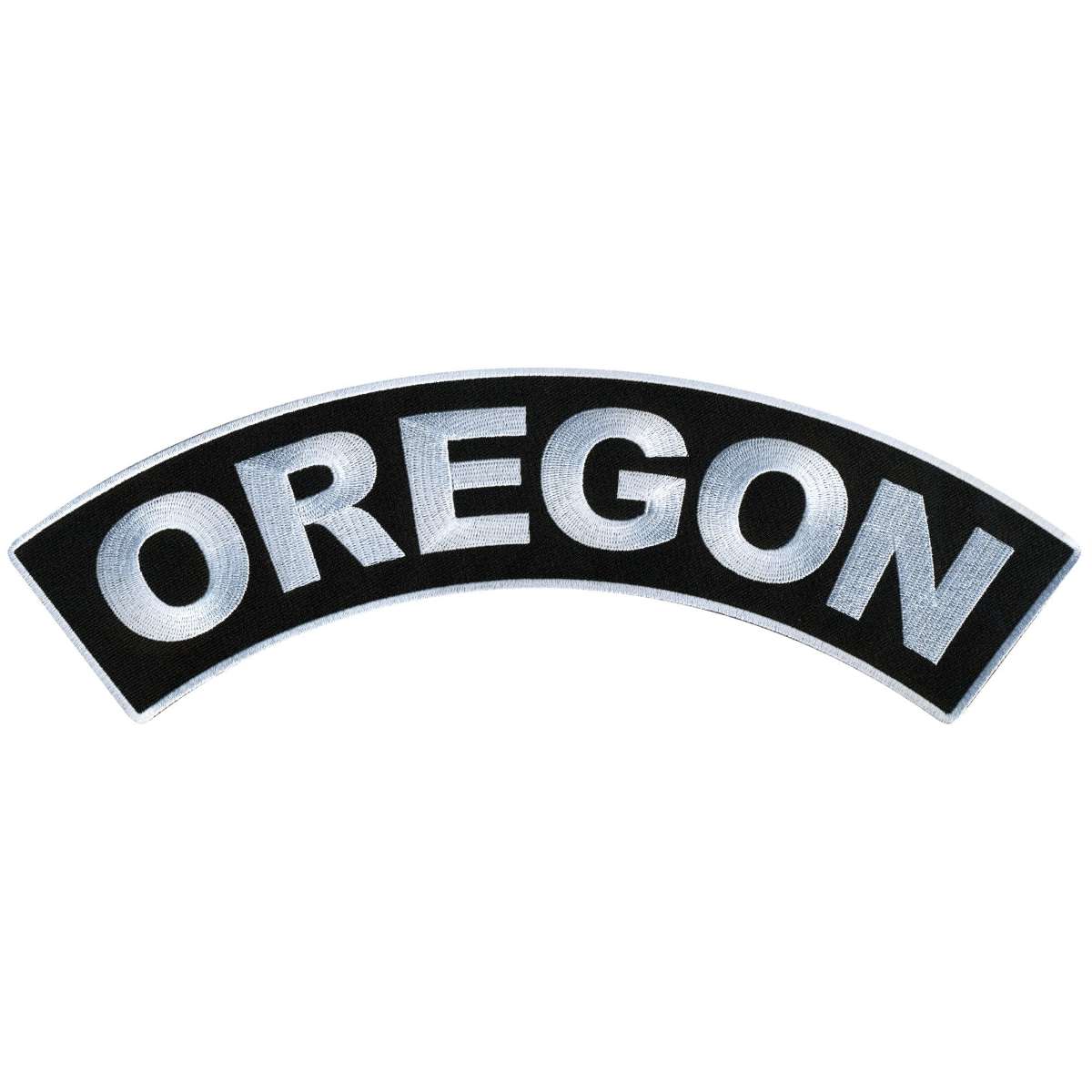 ppm4073-a01_20_1200x1200_0d16b597-5d75-4f8f-8fe6-edd175da69e0.jpg Hot Leathers Oregon 12″ X 3″ Top Rocker Patch PPM4073 - Image 1