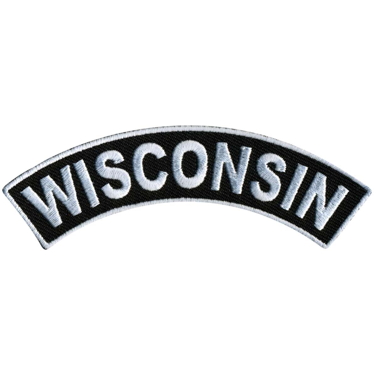 ppm4098-a01_20_1200x1200_7e79090f-322b-43d0-99c6-7d6ec553f565.jpg Hot Leathers Wisconsin 4″ X 1″ Top Rocker Patch PPM4098 - Image 1