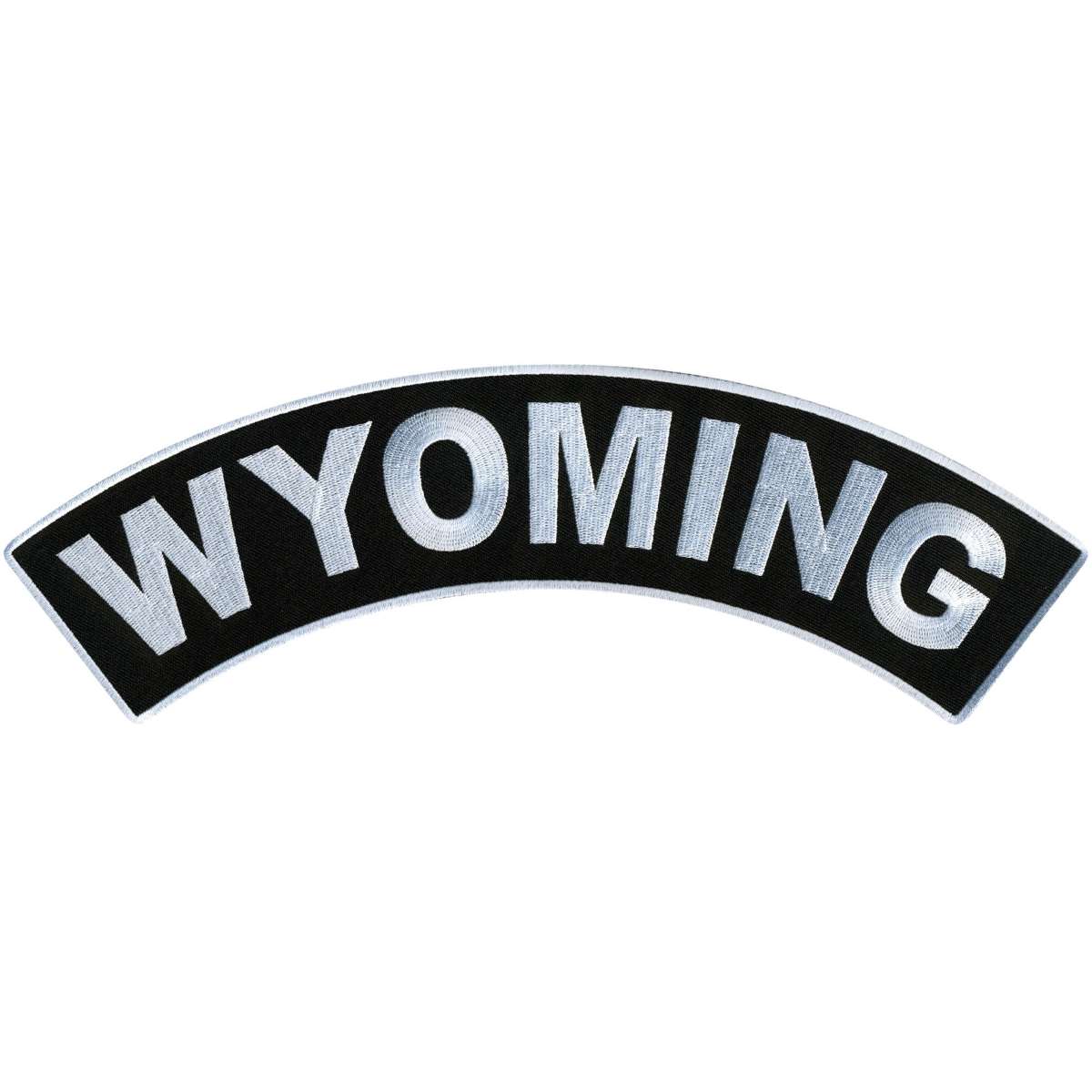 ppm4099-a01_20_1200x1200_9fe9bf53-3432-40cb-98b0-b8da1ae21364.jpg Hot Leathers Wyoming 12″ X 3″ Top Rocker Patch PPM4099 - Image 1