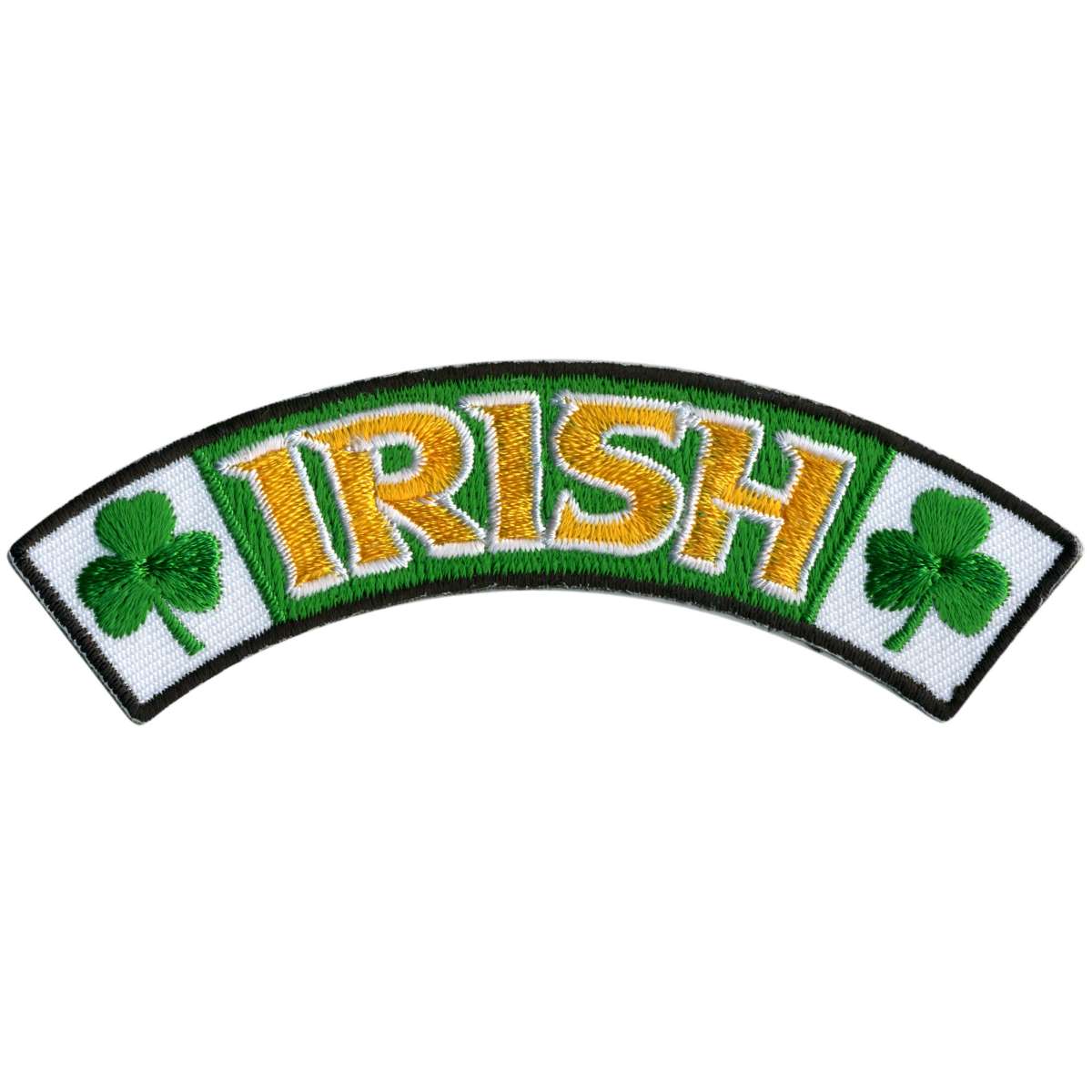 ppm4138-a01_20_1200x1200_a0fb5e50-4c79-4ba2-a6f3-c55ad05ace18.jpg Hot Leathers Irish 4″ X 1″ Top Rocker Patch PPM4138 - Image 1