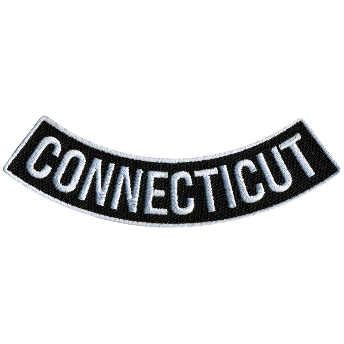 ppm5014-a01_20_1200x1200_8908374d-52ea-449f-9d10-c40b58da2eaa.jpg Hot Leathers Connecticut 4″ X 1″ Bottom Rocker Patch PPM5014 - Image 1