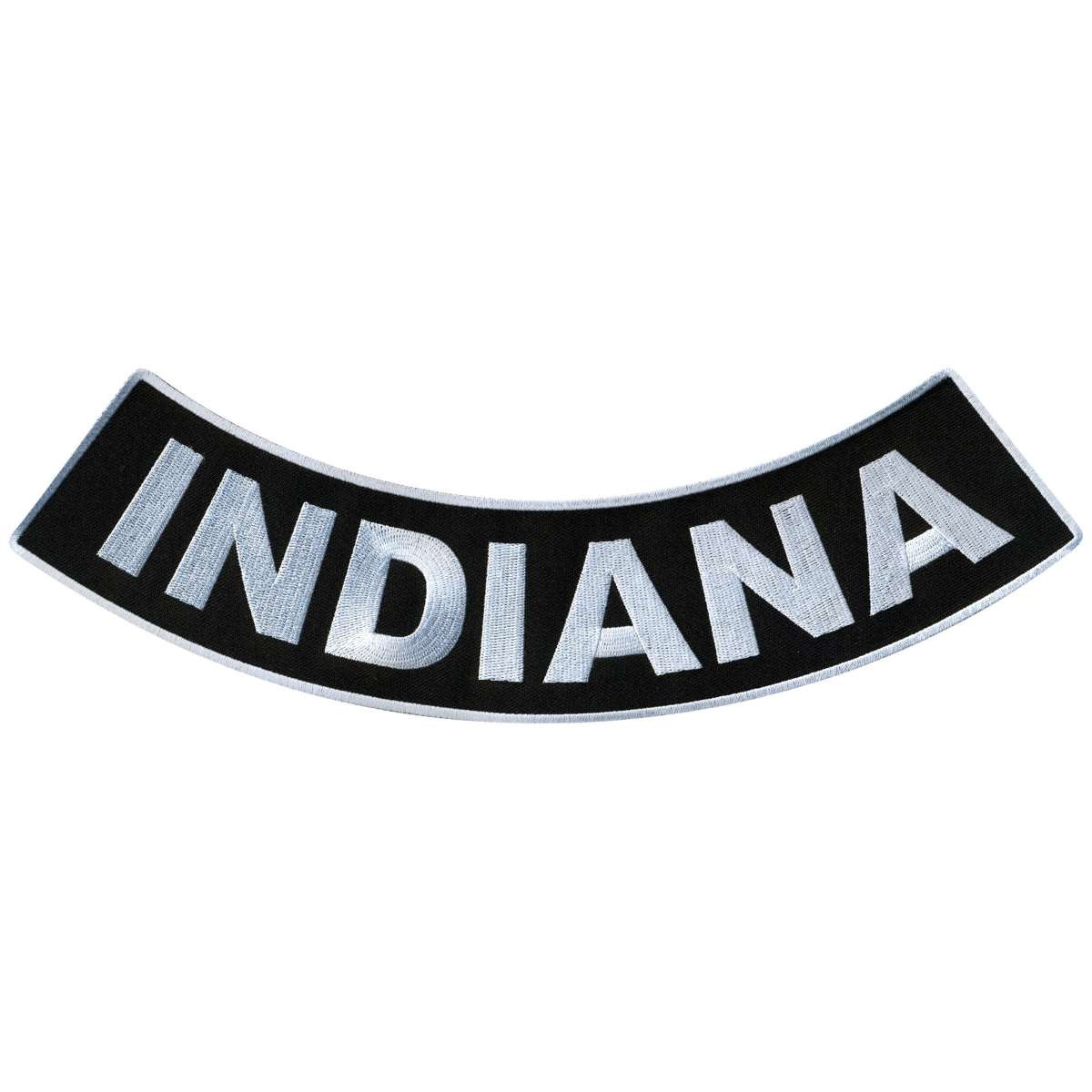 ppm5027-a01_20_1200x1200_87753247-8076-44e7-a3a9-f5267cd73c62.jpg Hot Leathers Indiana 12″ X 3″ Bottom Rocker Patch PPM5027 - Image 1