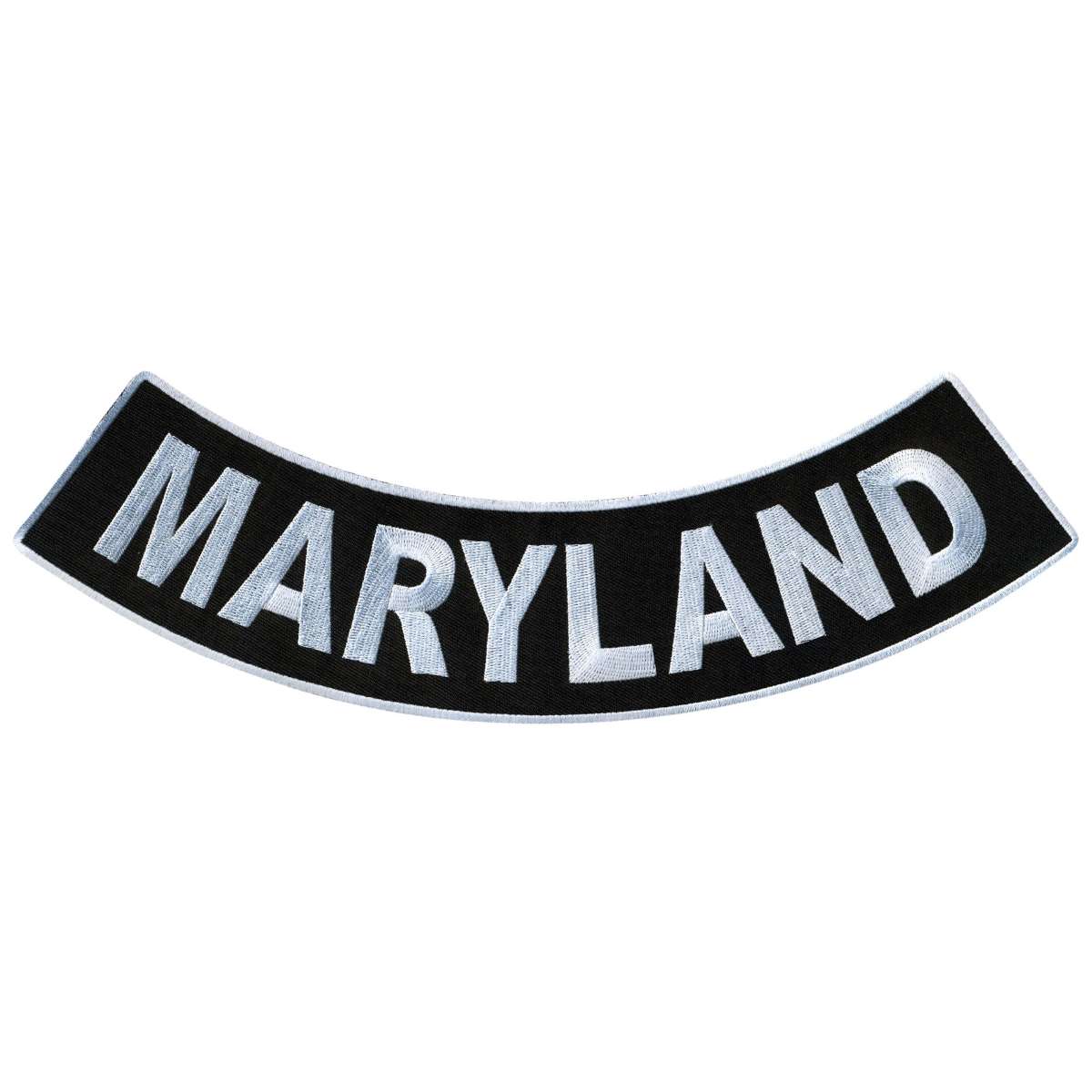 ppm5039-a01_20_1200x1200_a1991f94-b06e-4e50-8bb3-d710ce0a404d.jpg Hot Leathers Maryland 12″ X 3″ Bottom Rocker Patch PPM5039 - Image 1