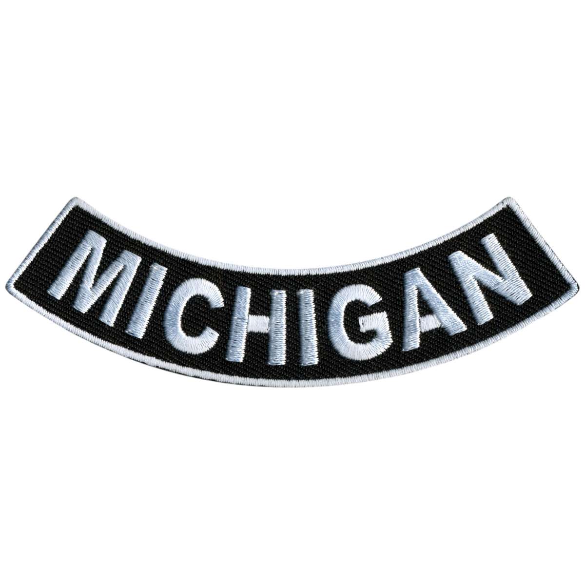 ppm5044-a01_20_1200x1200_83b1276c-7c89-4d3b-83f4-d2a78721ac8a.jpg Hot Leathers Michigan 4″ X 1″ Bottom Rocker Patch PPM5044 - Image 1