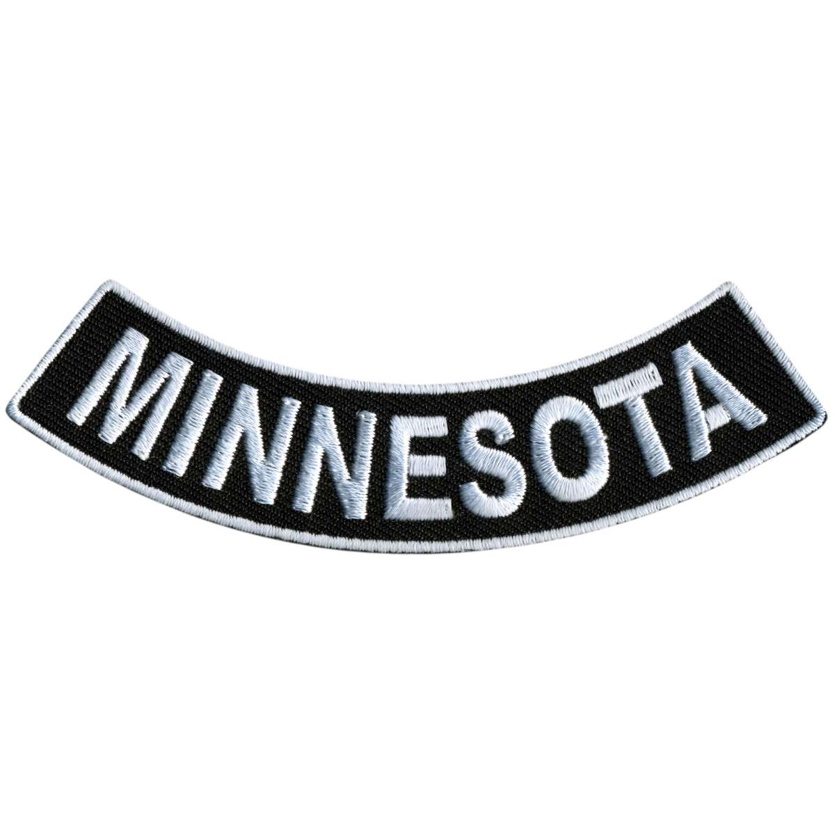 ppm5046-a01_20_1200x1200_3abb7e28-d3f4-4b10-8884-e7ea781bf6df.jpg Hot Leathers Minnesota 4″ X 1″ Bottom Rocker Patch PPM5046 - Image 1