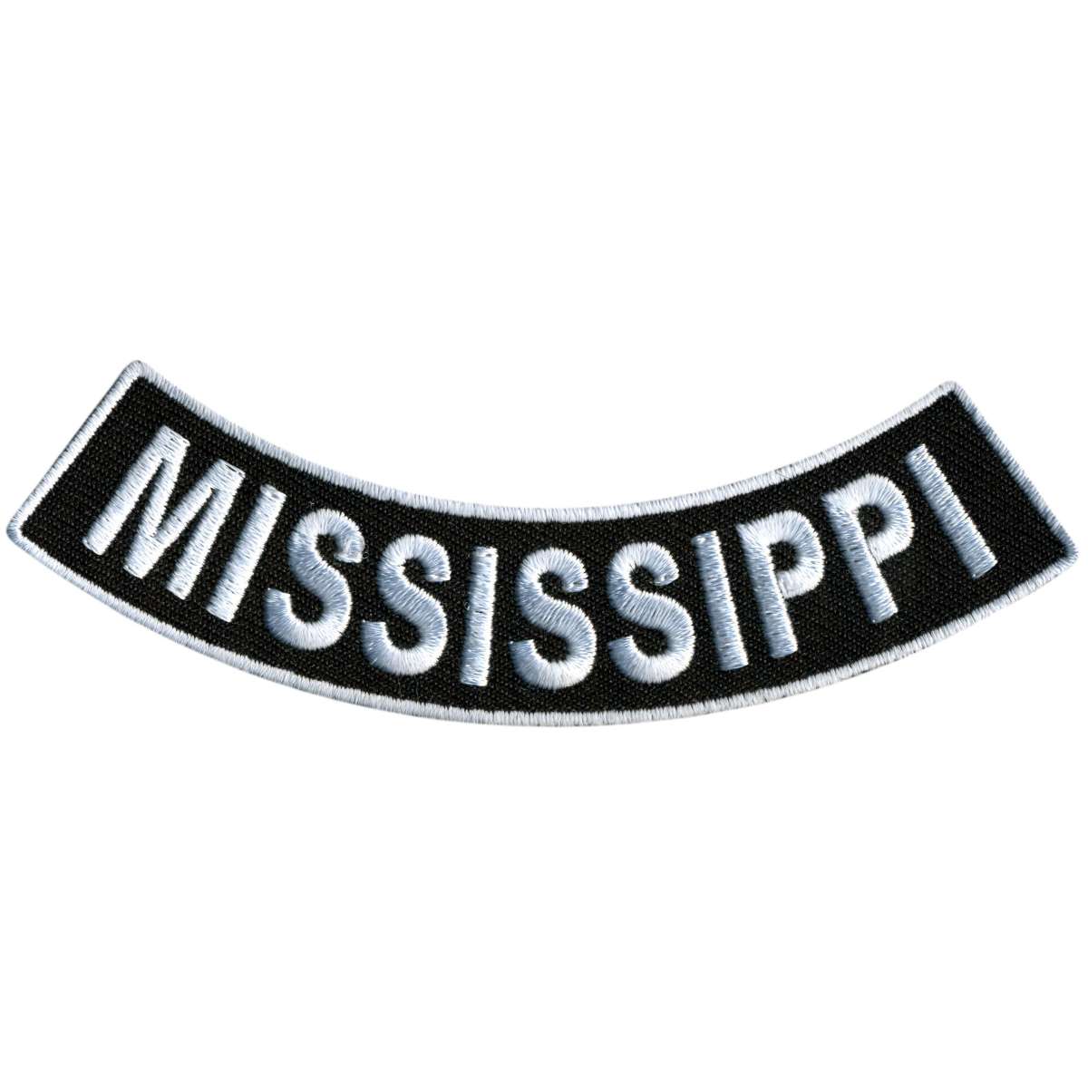 ppm5048-a01_20_1200x1200_89148ae8-b57a-41e6-8f05-64d71960f316.jpg Hot Leathers Mississippi 4″ X 1″ Bottom Rocker Patch PPM5048 - Image 1