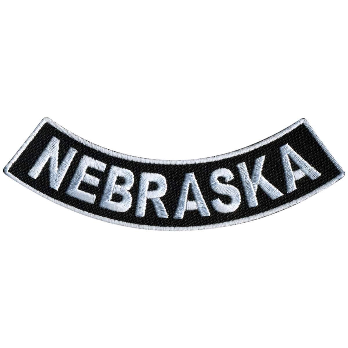 ppm5054-a01_20_1200x1200_ac172110-f01c-4006-8bfb-21f88184af94.jpg Hot Leathers Nebraska 4″ X 1″ Bottom Rocker Patch PPM5054 - Image 1