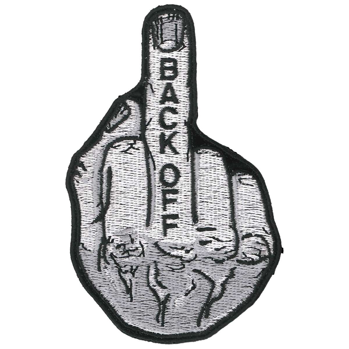 ppq1010-a01_20_1200x1200_b6595062-5b2f-4494-8e4b-473335fa38ed.jpg Hot Leathers Back Off Middle Finger 4″ Patch PPQ1010 - Image 1