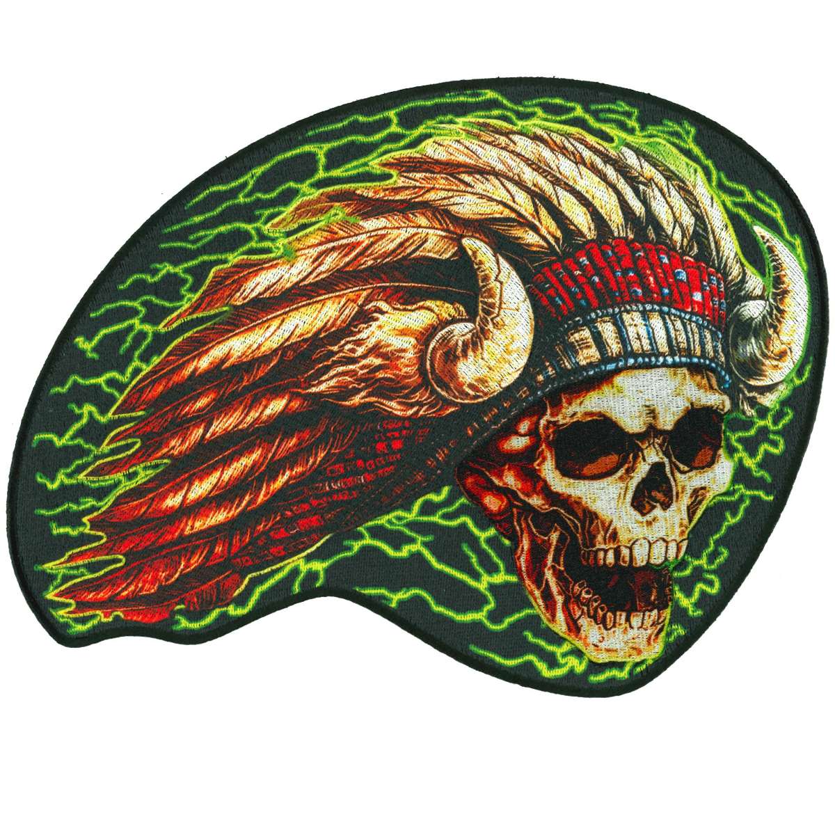 ppq1839-a01_20_1200x1200_ae6d1068-d95a-4532-b560-4ecf1dce456a.jpg Hot Leathers Chief Skull 10″ Patch PPQ1839 - Image 1