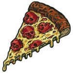 Hot Leathers Pepperoni Skull Pizza Slice 4″ Patch PPQ1974