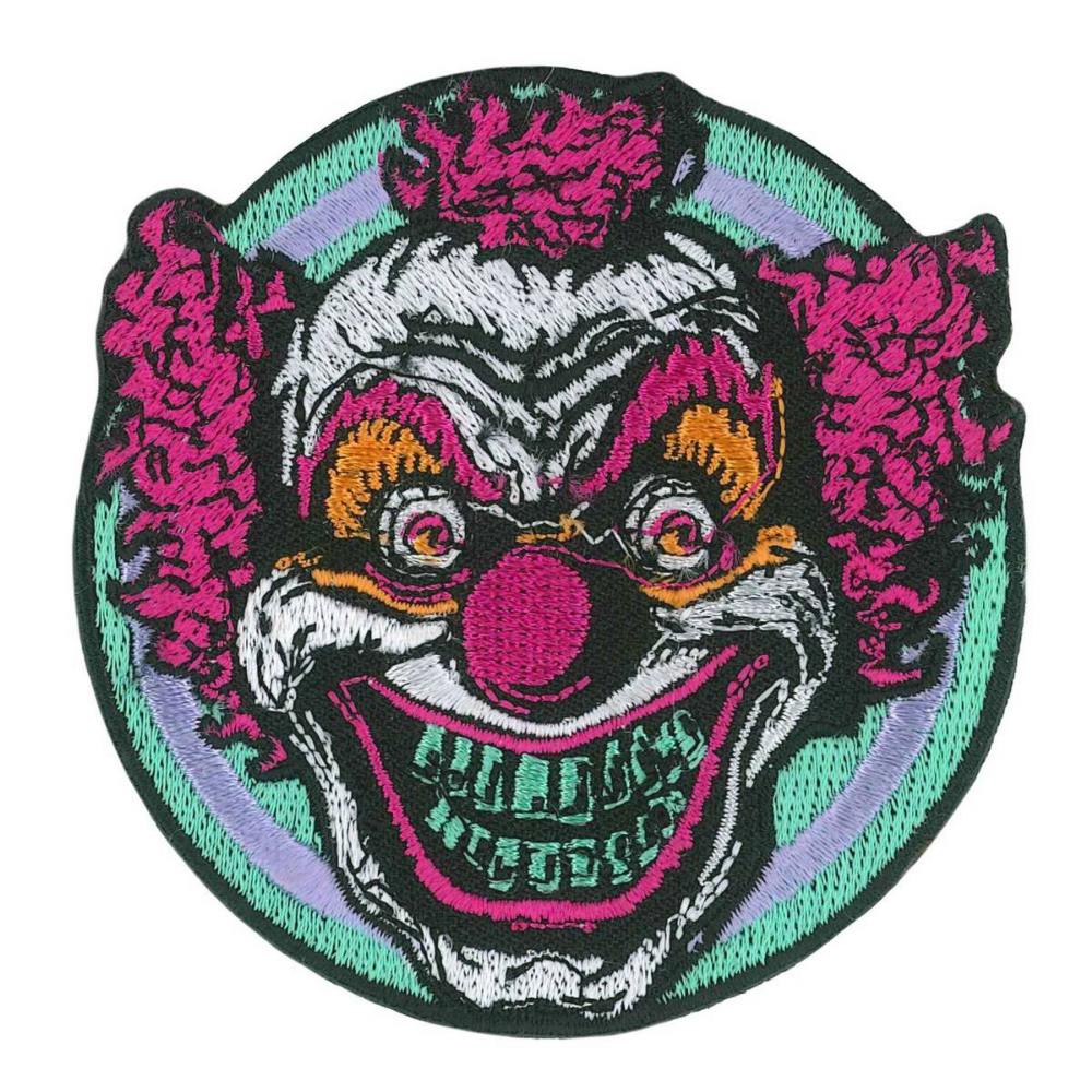ppq2443-a01.jpg Hot Leathers Clown Purple 3 X 3″ Embroidered Patch PPQ2443 - Image 1