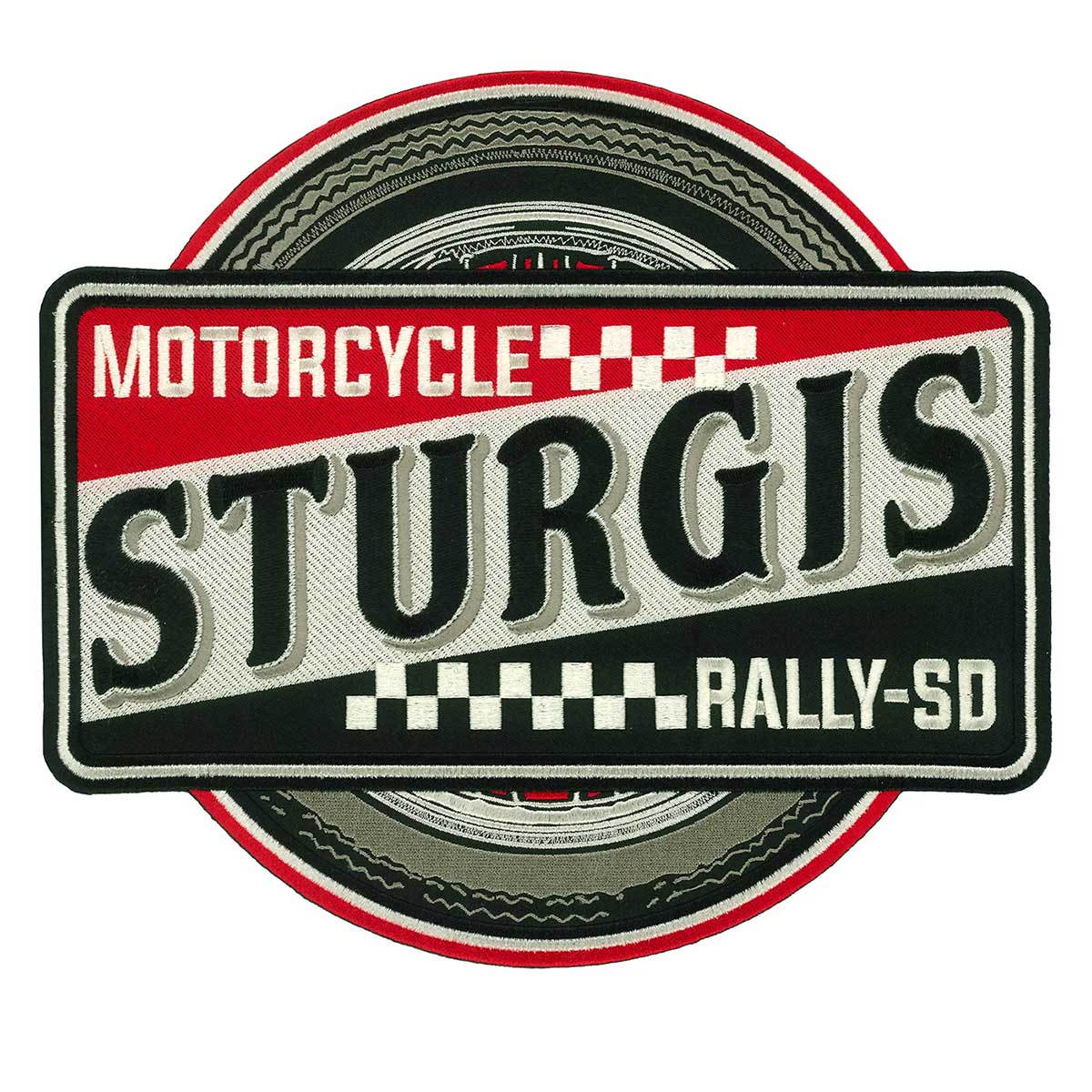 ppq2719_043a97a1-75d2-483c-bf91-3aba084199ba.jpg Hot Leathers Sturgis Retro Logo 11″ Patch PPQ2719 - Image 1