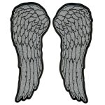 Hot Leathers PPS1041 10″ Metallic Silver Angel Wings Patch