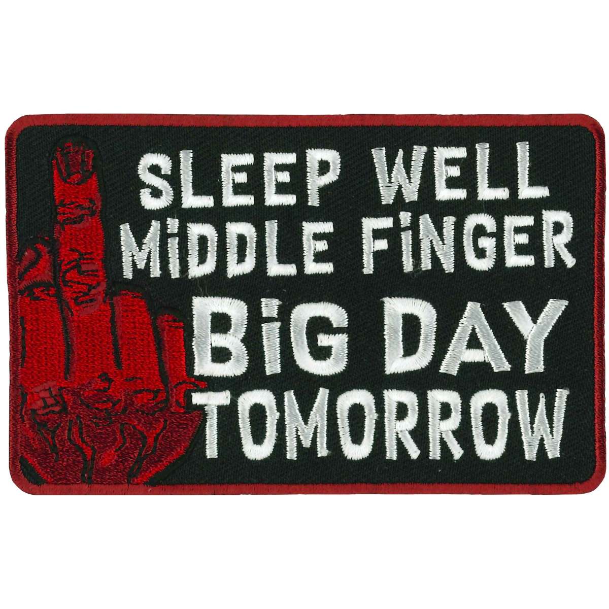 ppw1003-a01_20_1200x1200_05e193be-bdd2-485a-b26c-3c7ec49b59c5.jpg Hot Leathers Sleep Well Middle Finger Patch PPW1003 - Image 1