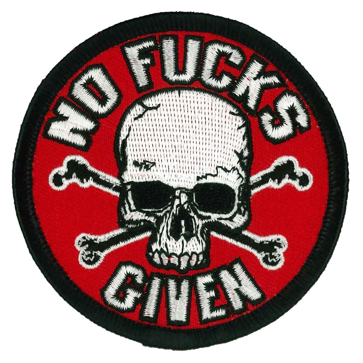 ppw1032_20_1200x1200_26e6bfed-fccd-486a-ace2-47625f632cf9.jpg Hot Leathers No Fucks Given 3×3″ Skull Patch PPW1032 - Image 1