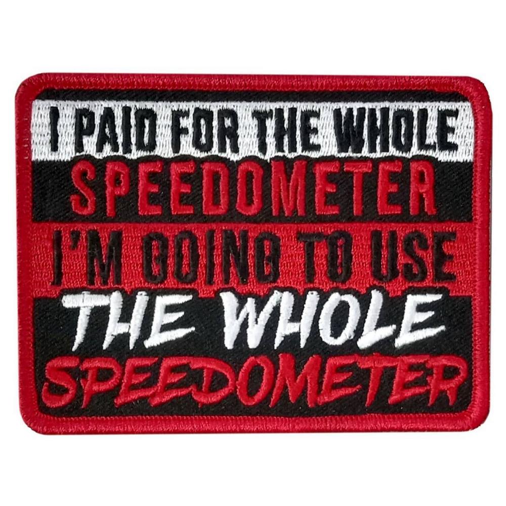 ppw1205-a01.jpg Hot Leathers Speedometer 4″ X 3″ Embroidered Patch PPW1205 - Image 1
