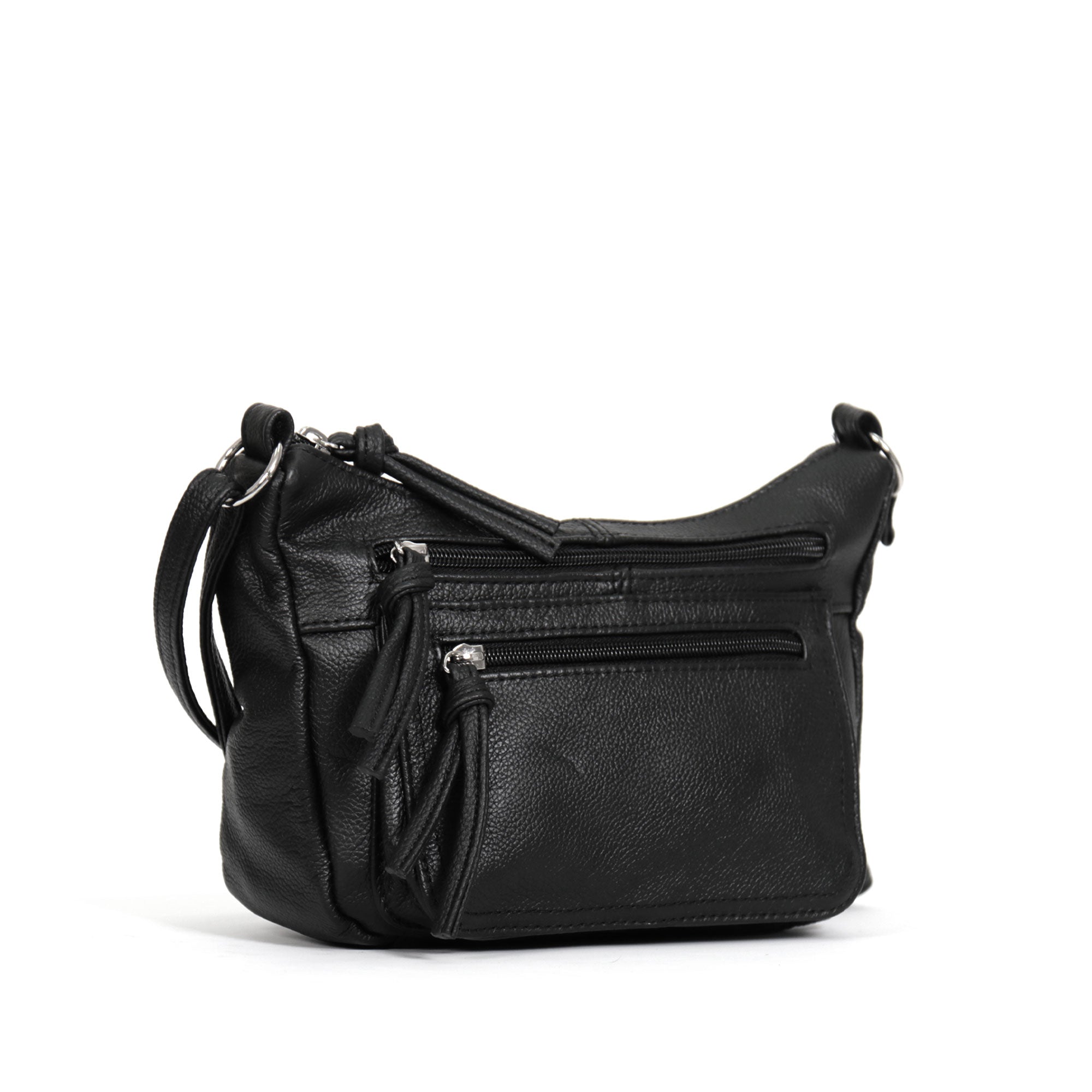 pua1160-a02.jpg Hot Leathers Black Leather Purse with Two Zipper Pockets PUA1060 - Image 1
