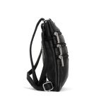 Hot Leathers Small Black Leather Purse with 3 Zippers PUA1165 - Image 3