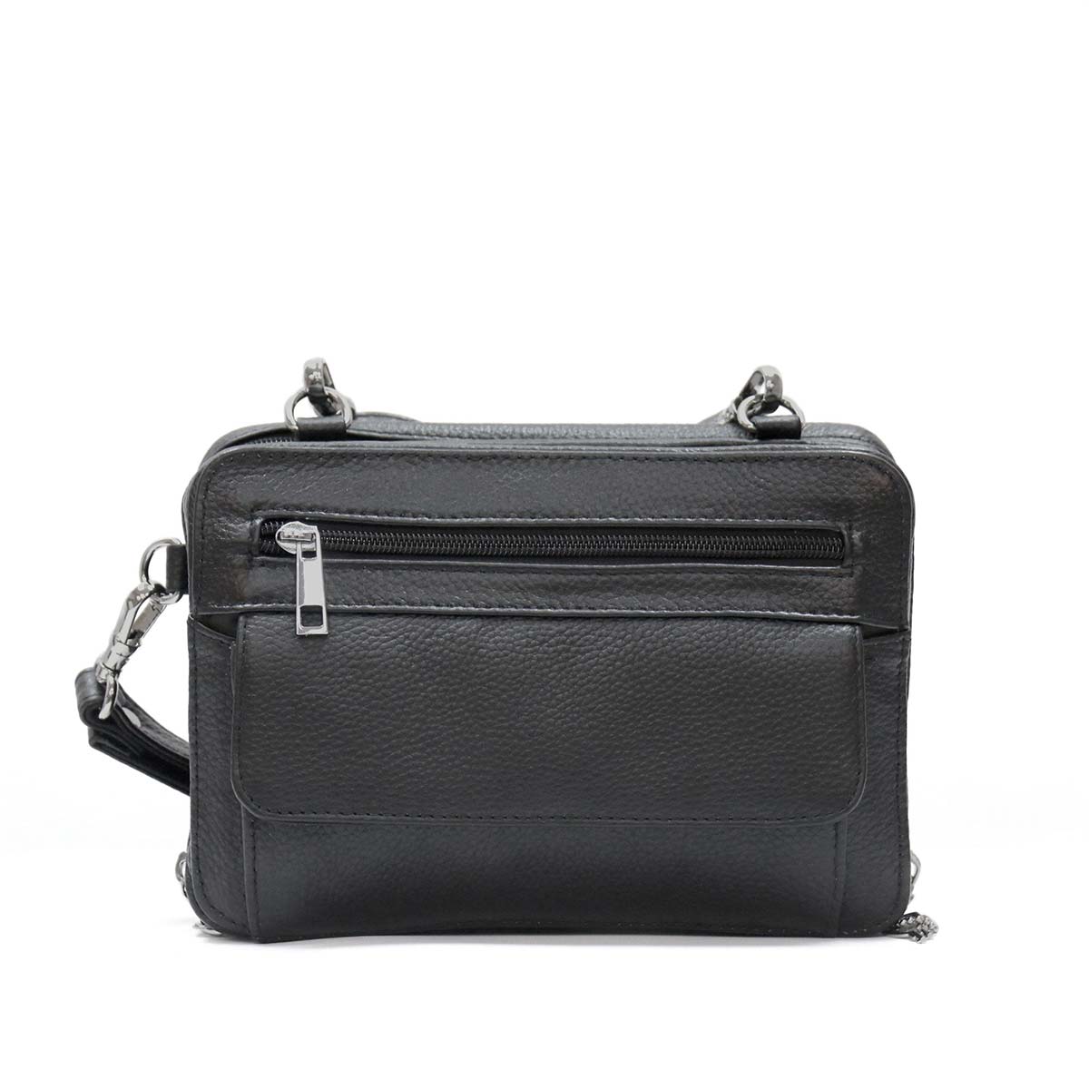 pua1175-a01-edit-a.jpg Hot Leathers PUA1175 Black Leather Small Concealment Crossbody Purse - Image 1