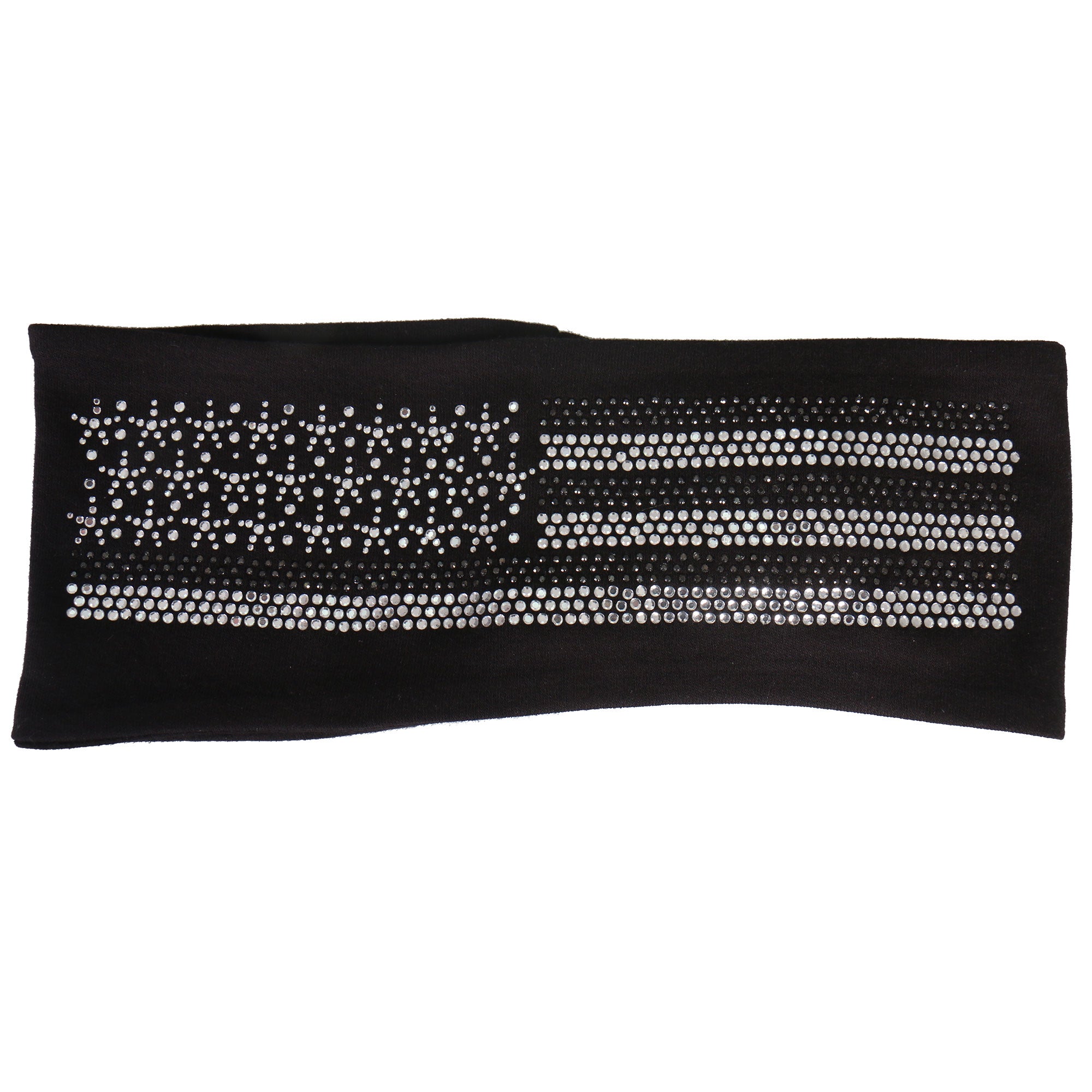 rwc1014-a01.jpg Hot Leathers RWC1014 Gray American Flag Bling Headwrap - Image 1