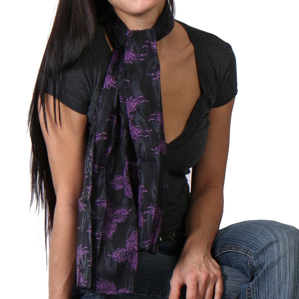 scf1001-main.jpg Hot Leathers SCF1001 Purple Phoenix Scarve - Image 1