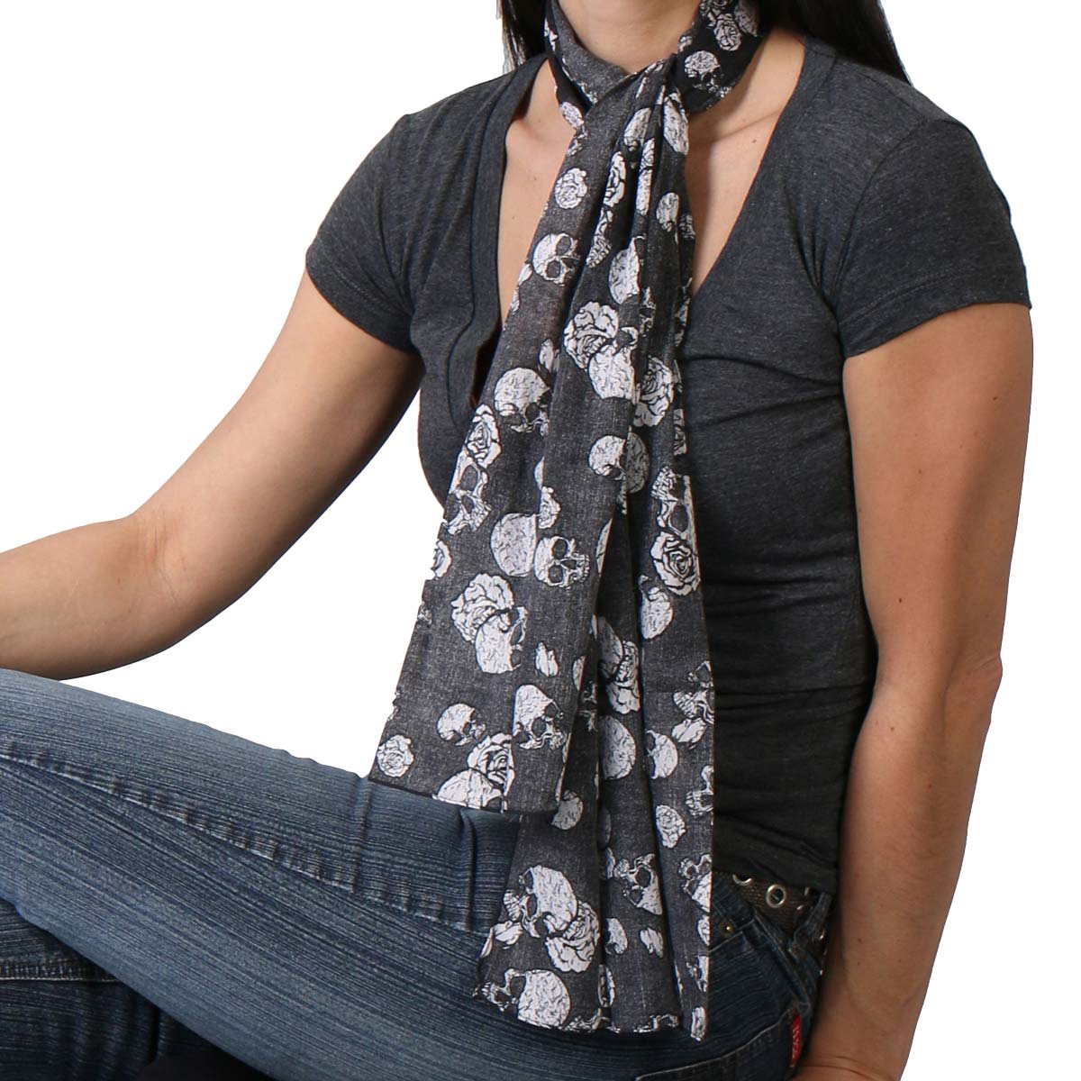 scf1004-main-web.jpg Hot Leathers SCF1004 Skulls Black Scarve - Image 1
