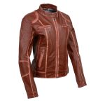 Milwaukee Leather SFL2830 Women’s Maroon Sheepskin Scuba Style Fashion Leather Jacket