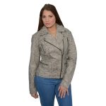 Milwaukee Leather SFL2835 Women’s Distressed Brown Motorcycle Style Fashion  Leather Jacket with Asymmetrical Zipper