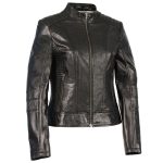Milwaukee Leather Women’s Zip Front Stand Up Collar Black Leather Jacket SFL2860