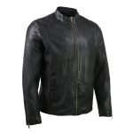Milwaukee Leather Vintage SFM1803 Men’s Black Leather Moto Style Fashion Jacket