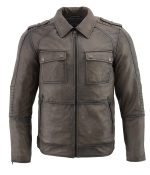 Milwaukee Leather SFM1810 Men’s Anthracite Patch Pocket Lambskin Leather Jacket - Image 4