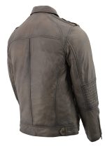 Milwaukee Leather SFM1810 Men’s Anthracite Patch Pocket Lambskin Leather Jacket - Image 5