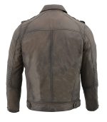 Milwaukee Leather SFM1810 Men’s Anthracite Patch Pocket Lambskin Leather Jacket - Image 2