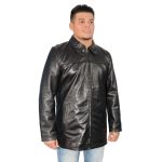Milwaukee Leather SFM1820 Men’s Classic ‘JD’ Black Lambskin Leather Jacket with Zipper Closure