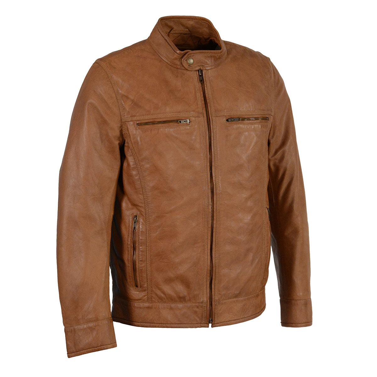 sfm1865-sad-web.jpg Milwaukee Leather SFM1865 Men’s Saddle Classic Zipper Front Leather Jacket - Image 1
