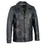 Milwaukee Leather Men’s Black Leather Button Closure Blazer Car Coat Fashion Jacket SFM1870