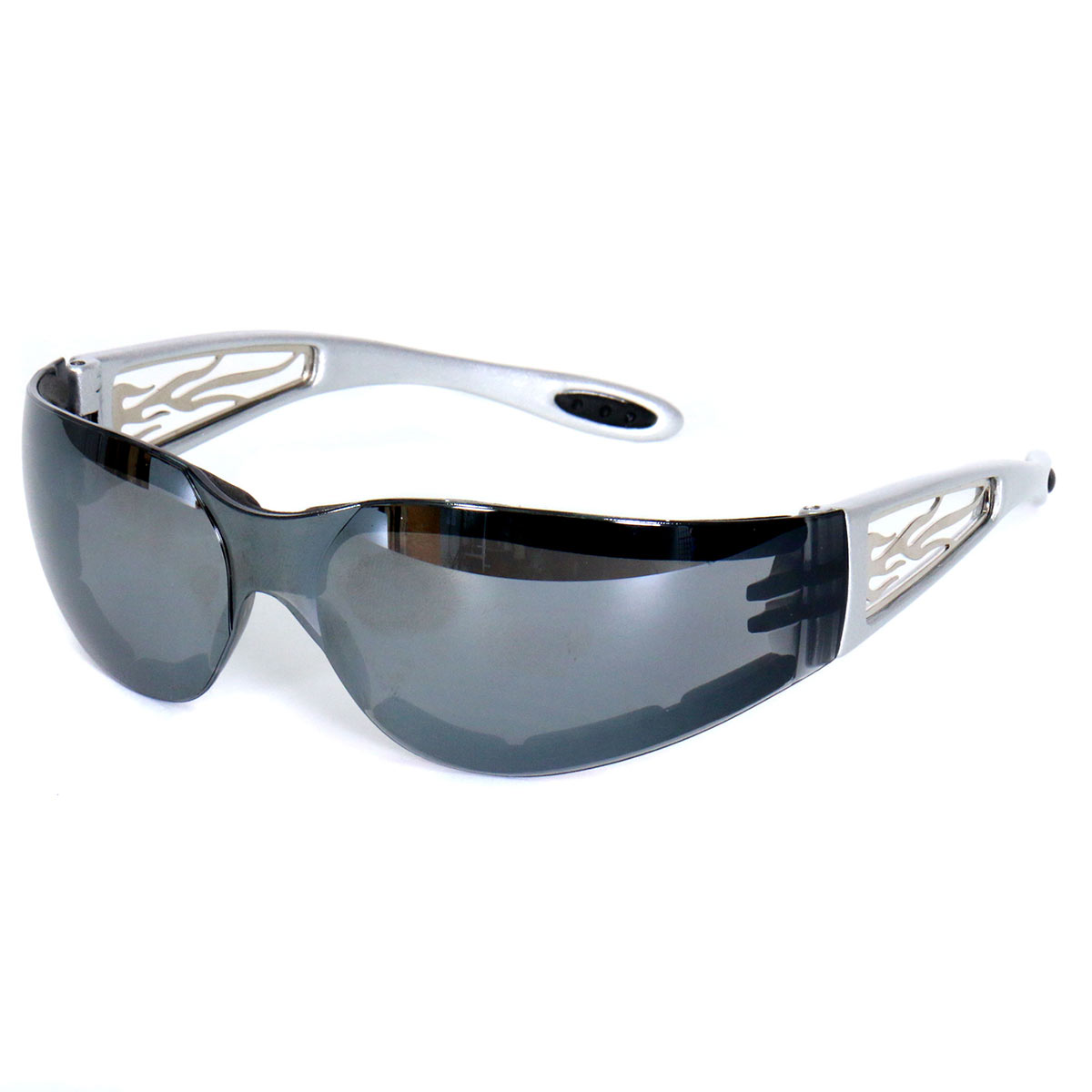sgf1073-a01-edit-a.jpg Hot Leathers SGF1073 Silver Mirror Foam Padded Metal Framed Sunglasses - Image 1