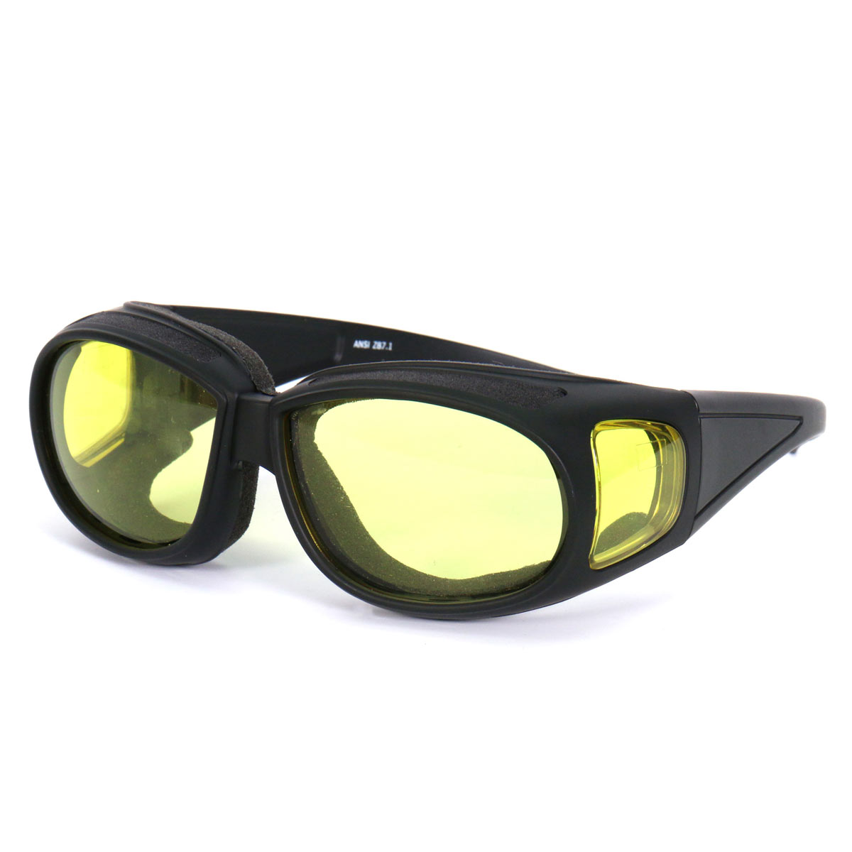 sgf1075-a01-edit-a.jpg Hot Leathers SGF1075 Yellow Foam Padded Defender Glasses - Image 1