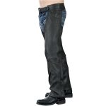 Milwaukee Leather SH1102 Men’s Black Braided Leather Jean Style Chaps