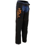 Milwaukee Leather SH1182 Women’s Black with Orange Textile Motorcycle Riding Chaps with Tribal Embroidery