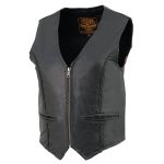 Milwaukee Leather SH1246 Women’s Classic Black Leather Zipper Front Vest - Image 5