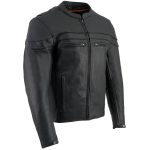 Milwaukee Leather SH1408 Men’s Sporty Crossover Vented Black Motorcycle Leather Scooter Jacket