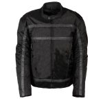 NexGen SH2095 Men’s ‘Racer’ Black Textile Reflective Motorcycle Jacket
