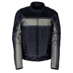 NexGen SH2095 Men’s ‘Racer’ Black and Grey Reflective Textile Motorcycle Jacket