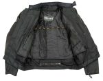 NexGen Men’s SH2177 Black Leather and Textile Vented Racer Jacket - Image 3
