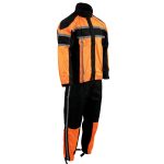 Milwaukee Leather SH233102 Men’s Black and Orange Water Resistant Rain Suit with Reflective Tape