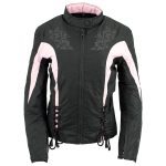 NexGen SH236806 Women’s ‘Reflective Buffalo Head’ Black and Pink Textile Jacket