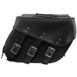 Milwaukee Leather SH55101ZB Black 3 Strap Zip-Off Motorcycle Saddlebags - Image 2