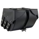 Milwaukee Leather SH55101ZB Black 3 Strap Zip-Off Motorcycle Saddlebags - Image 3